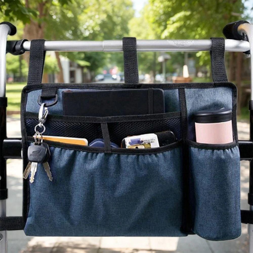 With Cup Holder Walker Bag Waterproof Rollator Organizer Basket Wheelchair Bag  Armrest Accessories