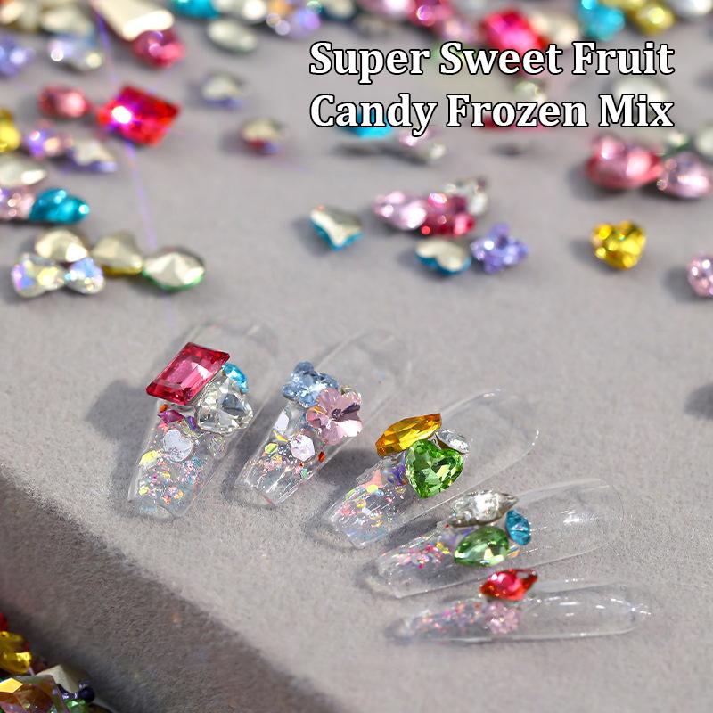 40Pcs Mini Nail Diamond Decoration Multicolor Shine Mixed Loading Stereoscopic Nail Accessories Nail Painting Nail Salon