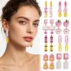 Lightweight Campus Style Earrings 1 Pair Teacher for Women, Cute 2D Acrylic Crayon Pencil Backpack Creative School Theme Dangle Drops Number Alphabet
