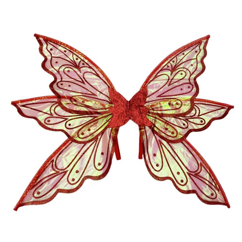 Fairy Wings Organza Butterfly Wings for Girls Sparkling Angel Wings Fairy Costume for Halloween Dress Up Party Favor Gift