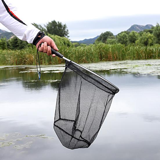 Fishing Landing Net Strong Load-bearing Catch Fish Aluminum Alloy Handle Round Fishing Brail for Outdoor Fishing