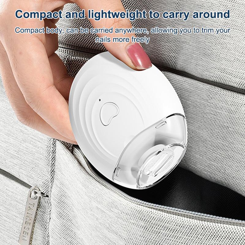 2 In 1 Electric Nail Trimmer Automatic Cutter With Led Light Nail Grinder Polishing Trimmer For Baby Adult Mini Manicure Tools