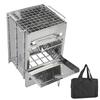 Portable Outdoor Camping Wood Stove Folding Stainless Steel Wood Burning Stove Square