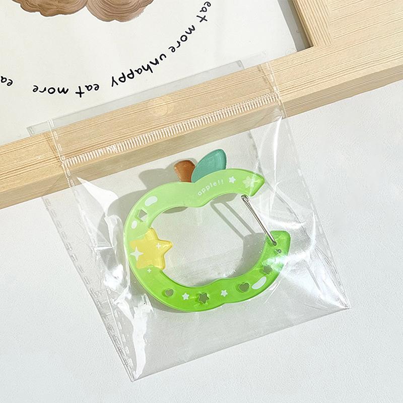 Acrylic Hollow Fruit Shape Trinkets Keychain Bag Charm Accessory Carabiner Backpack Pendant Handbook Decoration Gifts Keyring