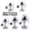 5 Size Black Butt Plug Metal Anal Plug Jewelry Base Beginner To Expert G-point Massage Dildos Adult Women Toys Adult Sex Toys