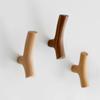 1pc Rustic Branch-Style Wall Hook - Solid Wood Adhesive Hook, Ideal for Bathroom, Key & Coat Storage