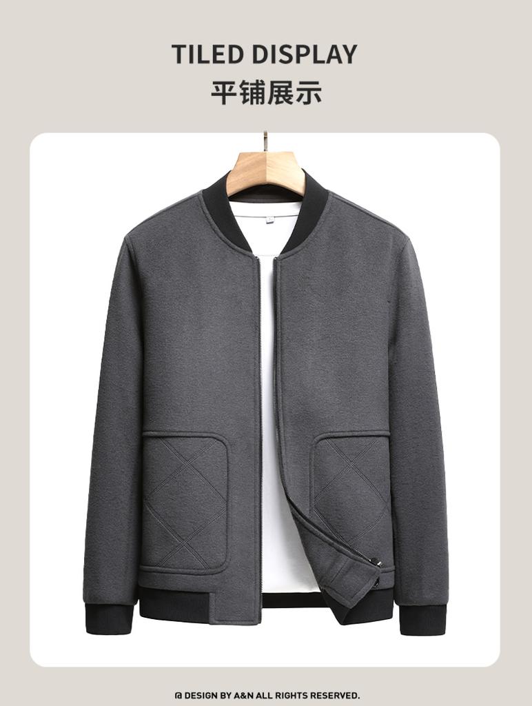 Jovo Spring and Autumn Cotton Wool Baseball Collar Coat