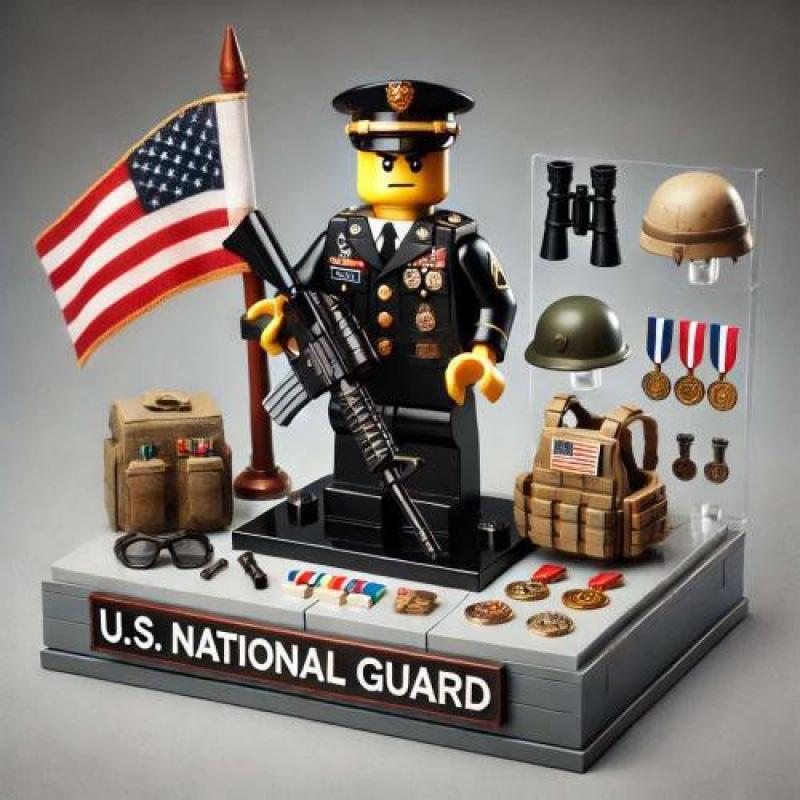 Compatible Lego small particle building block military ornament puzzle assembly toy soldier scene doll building block