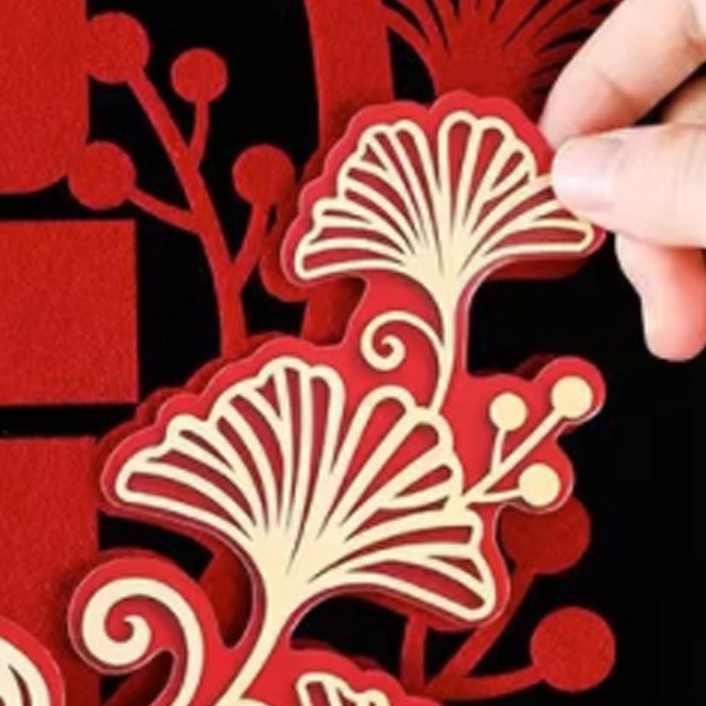 Chinese Wedding Sticker Romantic Exquisite Double Happiness Sticker Decoration for Entrance Door