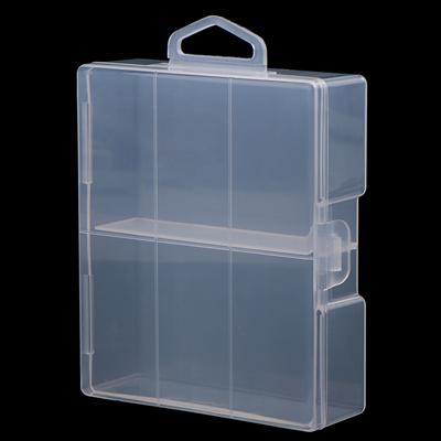 1Pc Transparent Battery Storage Box For Aa Batteries, Plastic Organizer With Hardware Accessories And Clear Divider With Cove