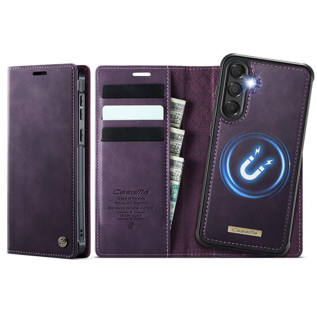 For Samsung Galaxy A35 5G/Galaxy A55 5G Magnetic Case RFID Blocking Detachable Wallet Leather Phone Cover