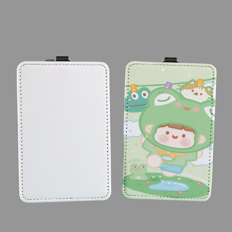 PU Leather ID Card Holder - Single-Sided Printable with Heat Transfer Image and Logo