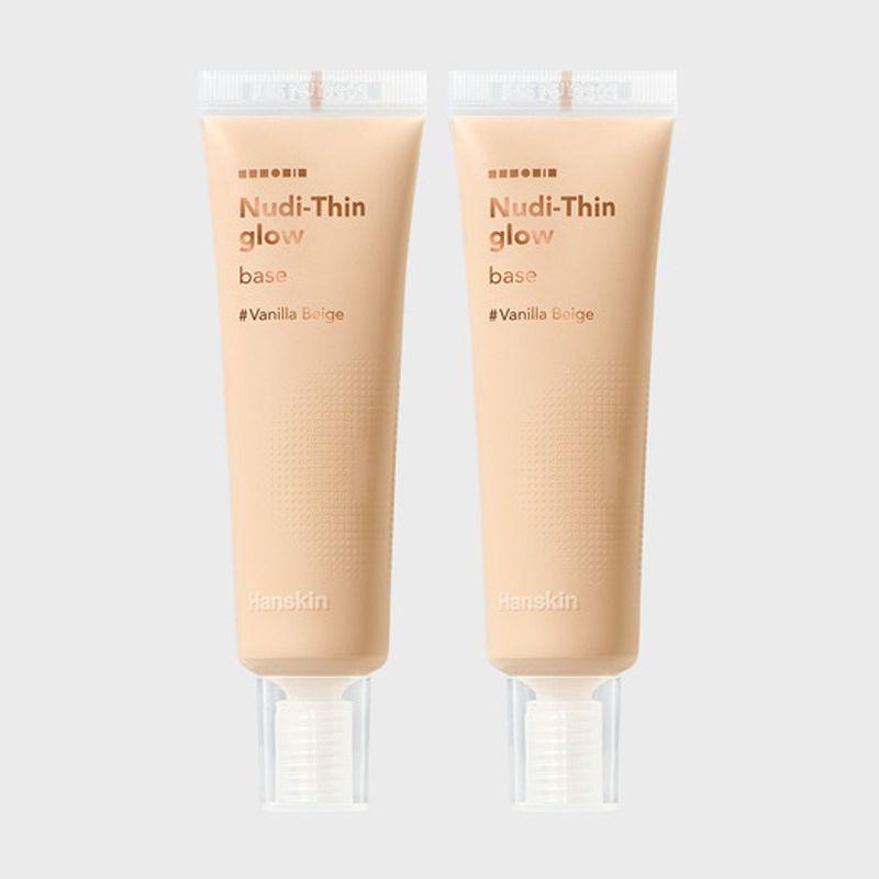 Hanskin Nudy Scene Glow Base 30ml x 2 (Cool Blossom/Vanilla Beige) Vanilla Beige