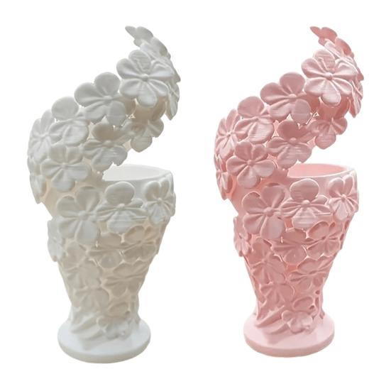 Flower Vase Decoration 2Pcs Floral Sculpture Vase Modern Artistic Holder with Matte Finish