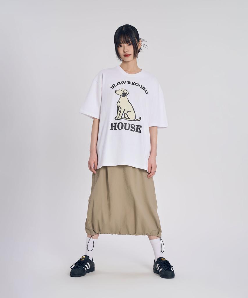 Slow Record House Nylon Cargo Long Skirt_Beige
