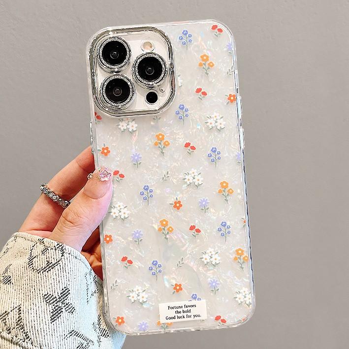 Small Fresh Floral Bracelet Is Suitable for Apple 16promax Mobile Phone Case 17 Advanced Sense and Beauty 15 All-inclusive Lens Film