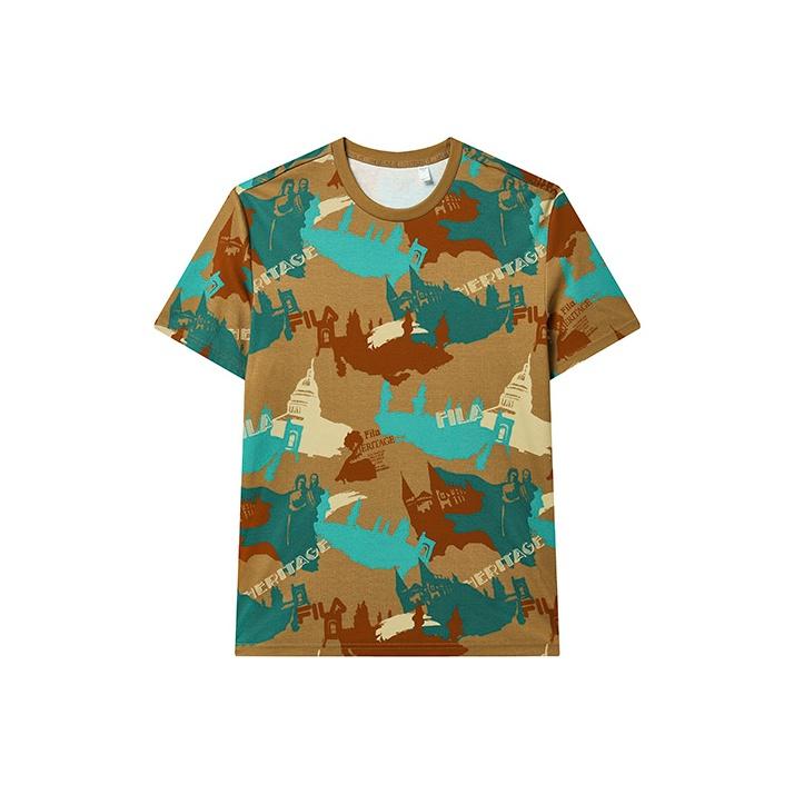 

FILA Logo Pattern Printed Comfortable Fashion Round Neck Sports Casual Short Sleeve T-Shirt Men Tops F11M248108F-ZA L