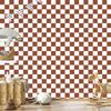 Checkerboard Wallpaper White and Orange for Living Room and Bedroom 50x1000