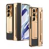 Galaxy Z Fold8 Case Electroplated Faux Leather With Magnetic Stand Support Compatible Fold7 Fold6 Fold5