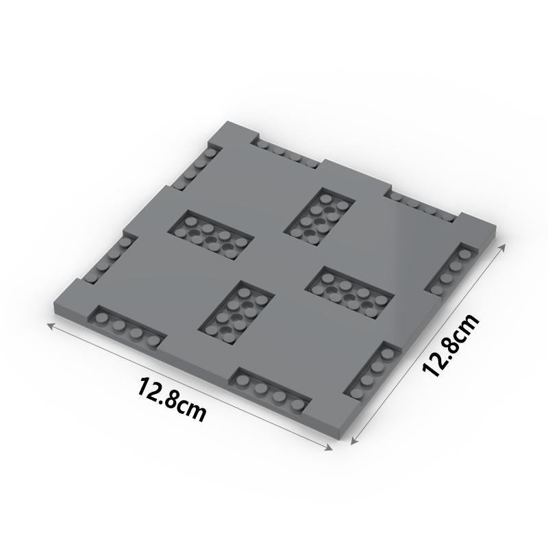 2 Pcs PLATE 16X16X2/3, W/ 8 Cut Out, Road ,Street 16x16 Baseplate Compatible with 69958 Building Blocks Toys Accessories