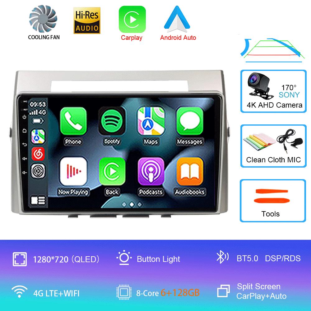 9inch Android 14 Car RadioFor Toyota Corolla Verso AR10 2004-2009 Multimedia Player Android Auto Wireless Carplay GPS 2Din DVD