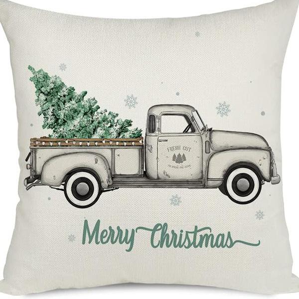 Living Room Christmas Decoration Pillowcase Nordic Style Christmas Tree Printed Cushion Festive Atmosphere Household Supplies