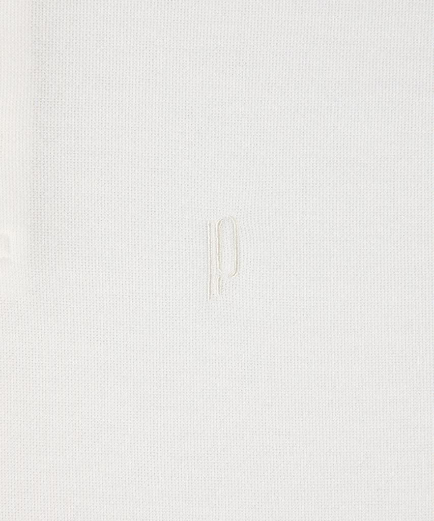PANICALE Ivory Logo Short Sleeve Polo Knit
