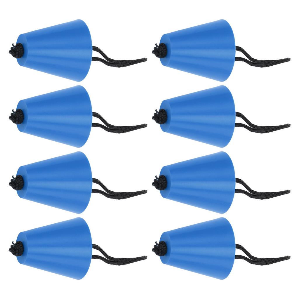 8Pcs Set Kayak Scupper Plug Silicone Drain Hole Bung Stopper with Lanyard for CanoeBlue