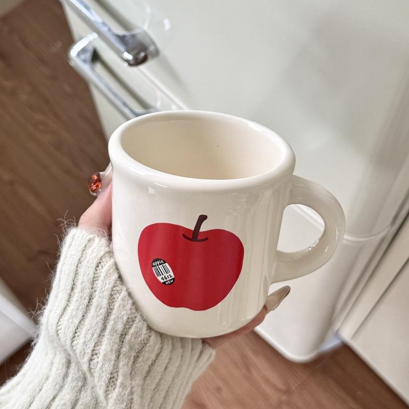 New Year's High Appearance Level Ins Tomato Ceramic Cup Apple Mug Breakfast Milk Cup  Coffee Cup  Souvenir Gift Cup