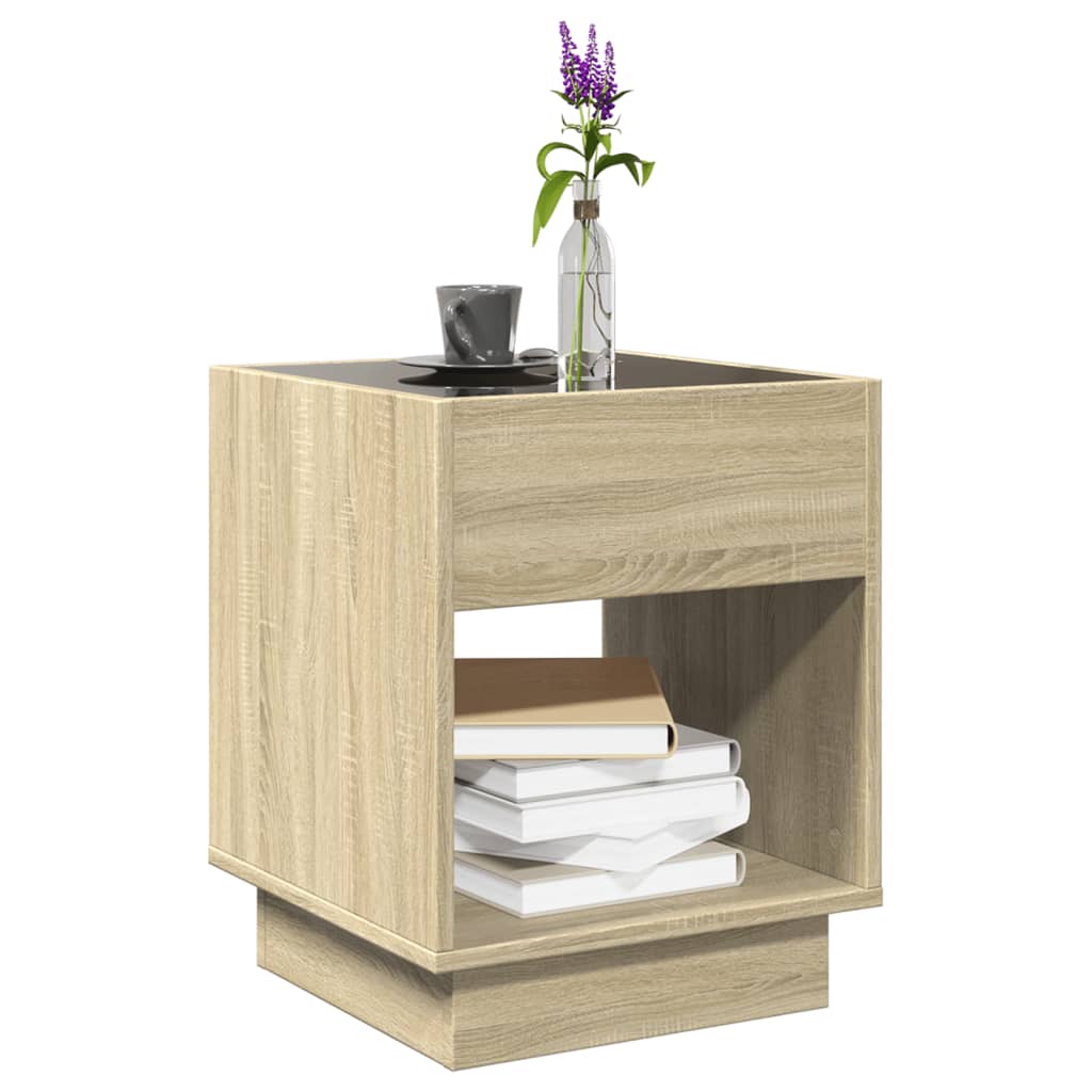 Infinity LED Coffee Table in Sonoma Oak 40 x 40 x 50 cm