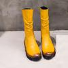 Mote Kuskinn Støvler For Kvinner Høy Kvalitet Midt-Legg Støvler Høst Vinter Dame Støvler Pluss Størrelse 43 Flats Damesko WSH3437