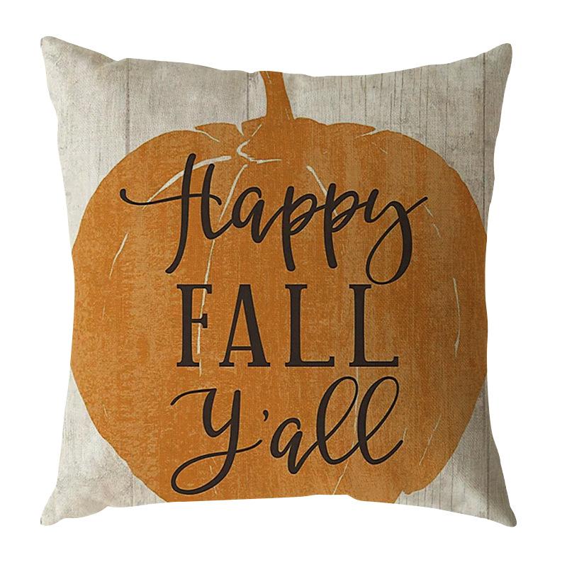 Autumn Harvest Thanksgiving Linen Happy Fall Pillow Case North American Festival Pillow Gift