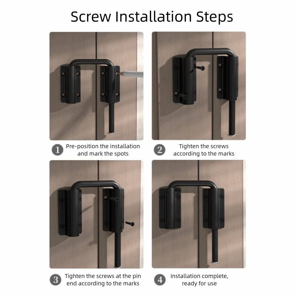 Safety Aluminum Alloy Door Latch Lock Non Perforated 90/180 Degree Gate Latch Anti Unisex Universal Door Buckle Home Hardware