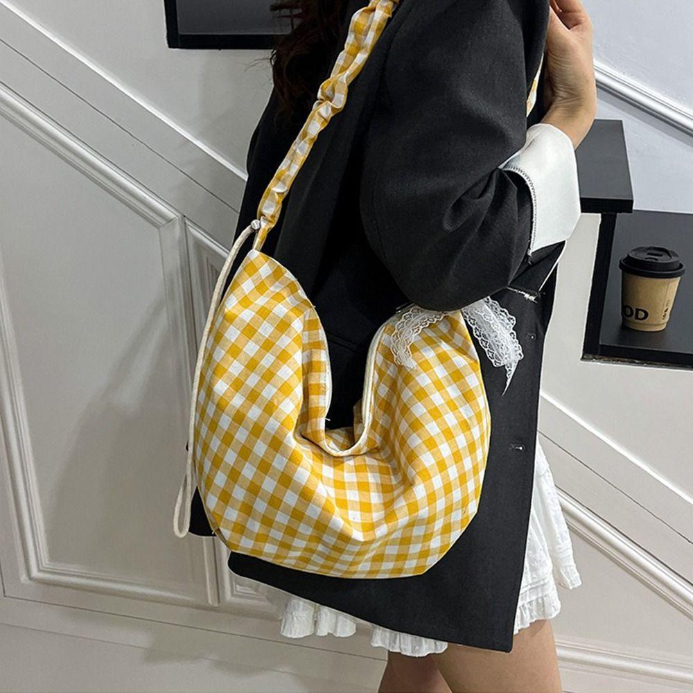 Korean Hobos Shoulder Bag Plaid Handbags Fashion Crossbody Bag  Female
