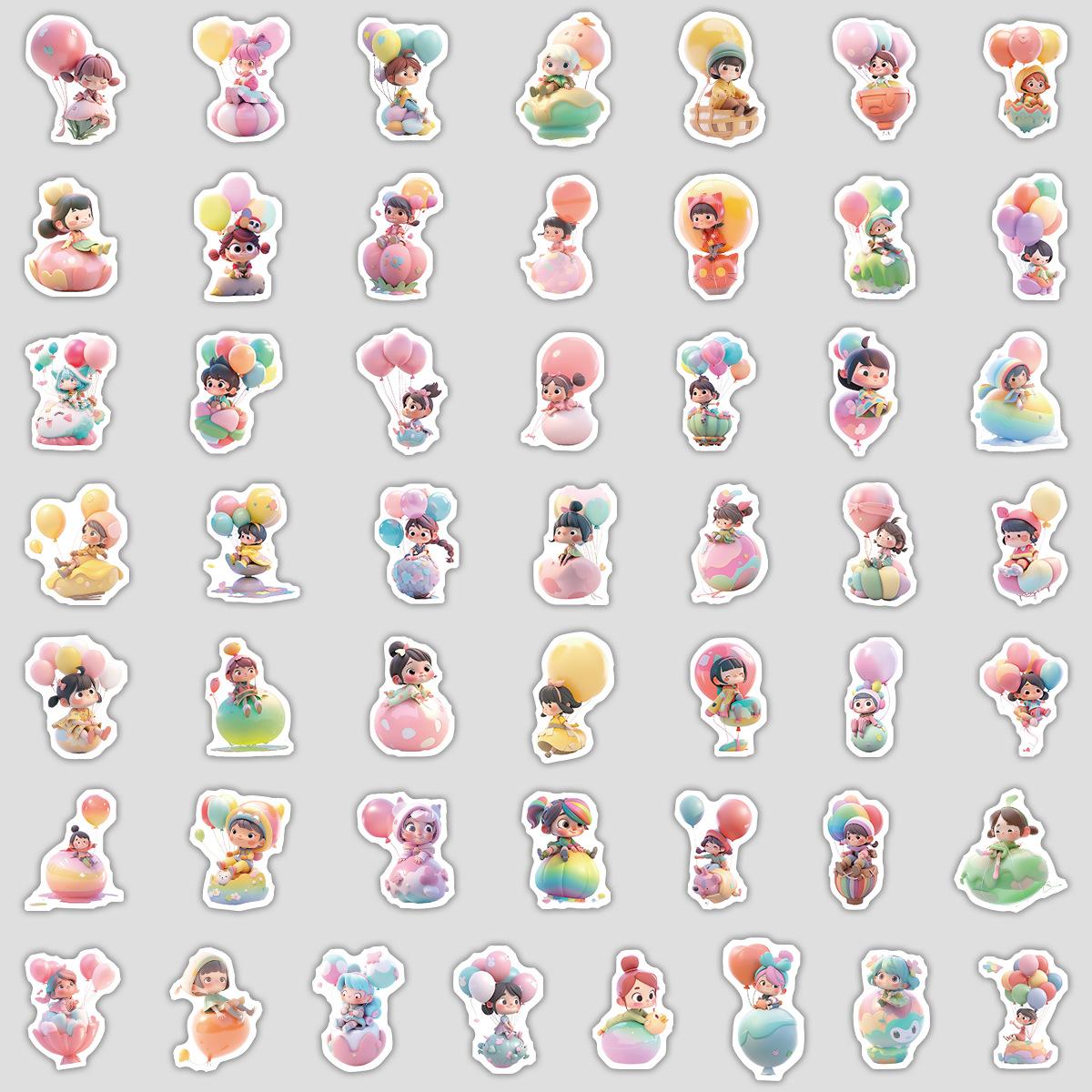 

50 3D Three-dimensional Children s Balloons Graffiti Stickers Creative Balloon Stickers Water Cup Computer Waterproof Decorative Stickers