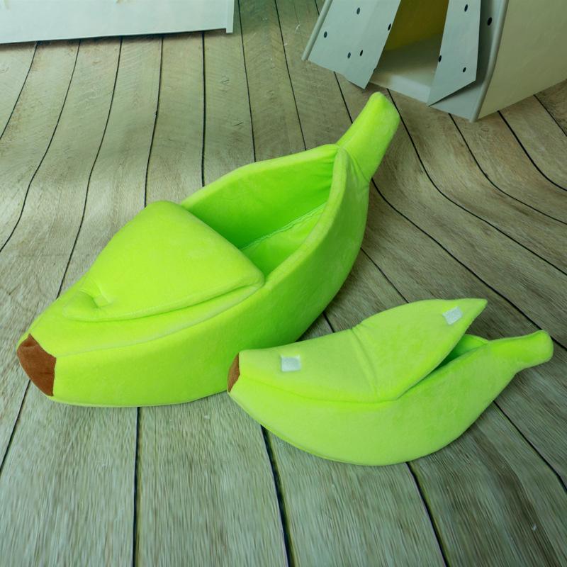All-Season Warm Banana Boat Pet Bed for Cats and Small Dogs