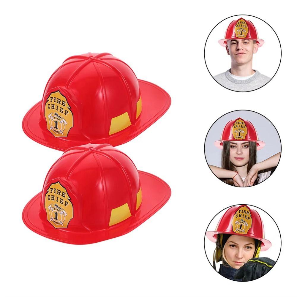 Fireman Hat Simulation Fireman Hat Makeup Toys Adjustable Fireman Safety Helmet Security Plastic Fireman Hat Toy Game Players