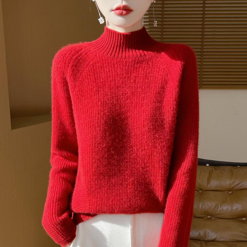 Women Sweater 100% Wool MODERN NEW SAGA Turtleneck Knit Pullover Thick Winter Jumpers Female Knit Tops