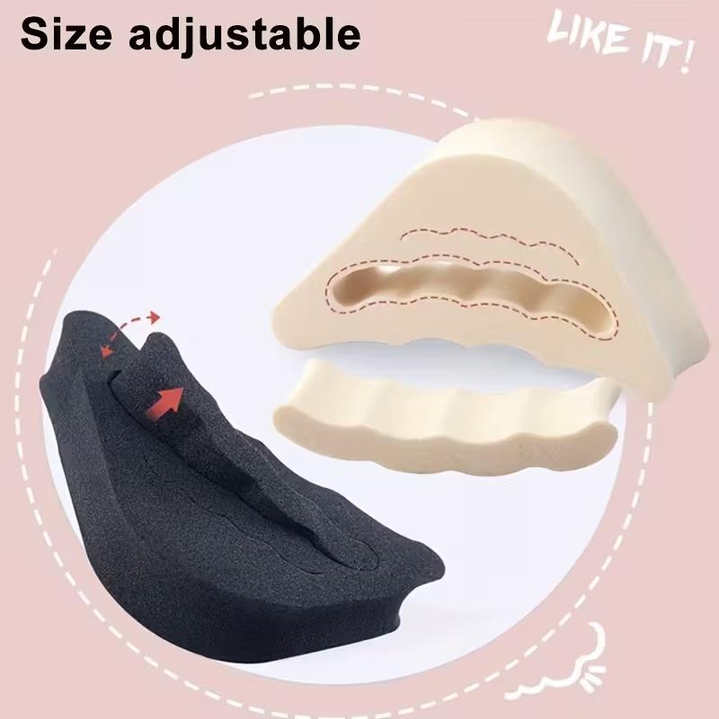 Soft Memory Foam Heel Inserts, 4pcs | Anti-Slip & Anti-Chafing Toe Pads for Heels, Beige & Black