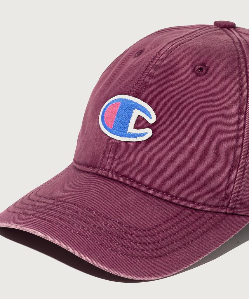 CHAMPION Big C Logo Washed Ball Cap Burgundy