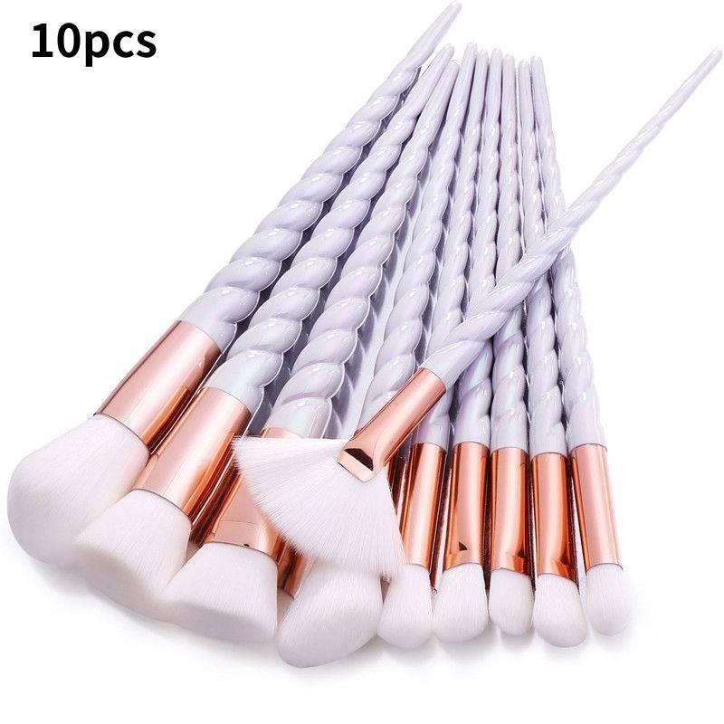 

Unicorn Spiral Makeup Brush Set Stylish And Comfortable Soft Material Nylon White