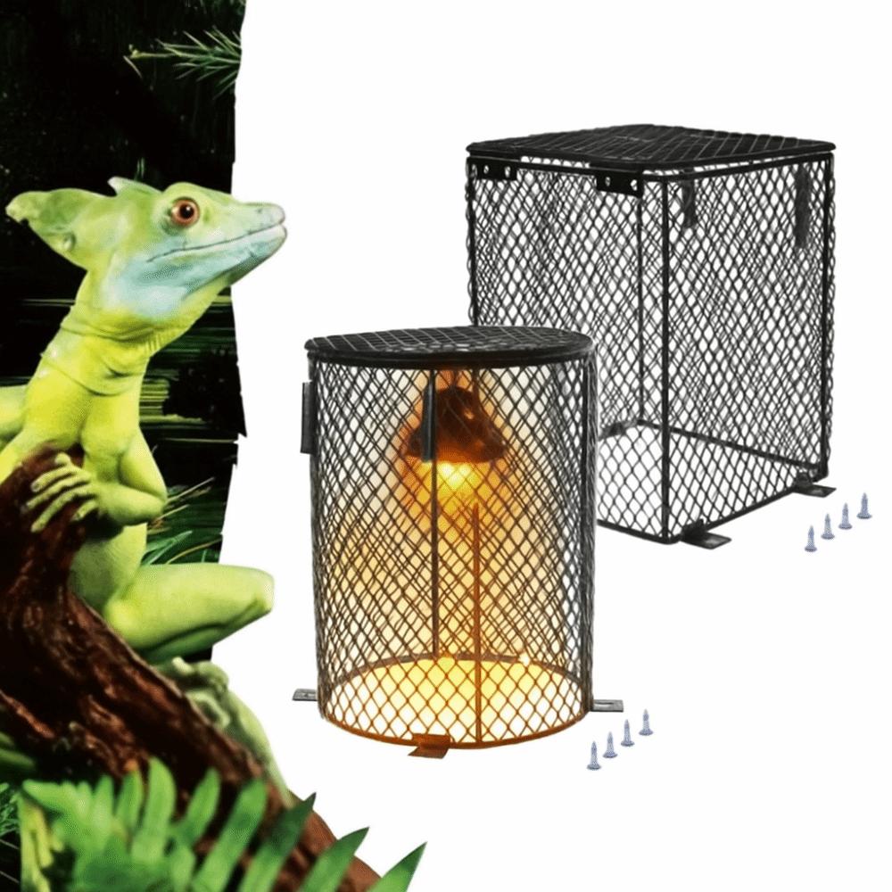 Metal Mesh Heating Bulb Lamp Enclosure Round and Square Shape Reptiles Heat Lamp Guard  Reptiles