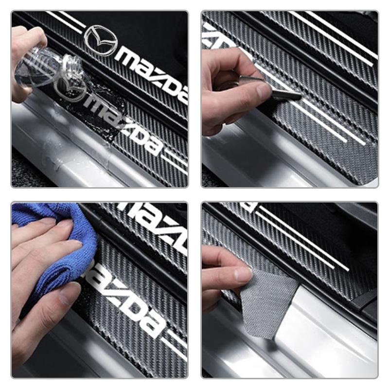 Car Door Sill Threshold Anti Scratch Protector Stickers For Mazda 3 6 CX5 2 CX3 CX9 MX5 RX8 Axela Demio Atenza MS GJI GH BK MP 5