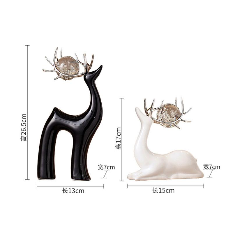 European Elegant Luxury Ceramic Elk Decorative Ornament – Home Living Room, Wine Cabinet, TV Cabinet, Hotel Lobby Decor
