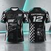Antonelli 12 Koszulka Letnia Styl Wyścigowy Graficzna Koszulka Casual Streetwear Koszulka dla Fana Sportów Motorowych Unisex Do Codziennego Użytku
