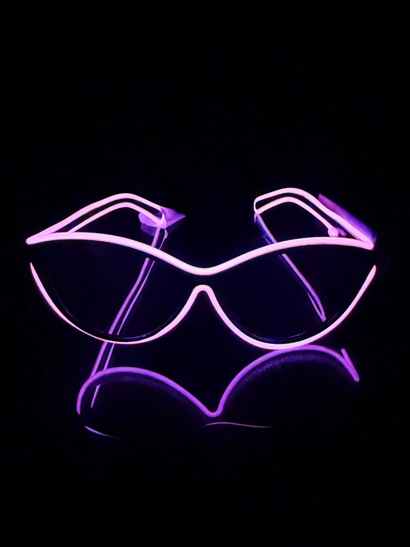 

Wireless El Luminous Glasses Disco Luminous Led Online Celebrity Sunglasses Pixel Ktv Bar Atmosphere Concert Flash. WHITE