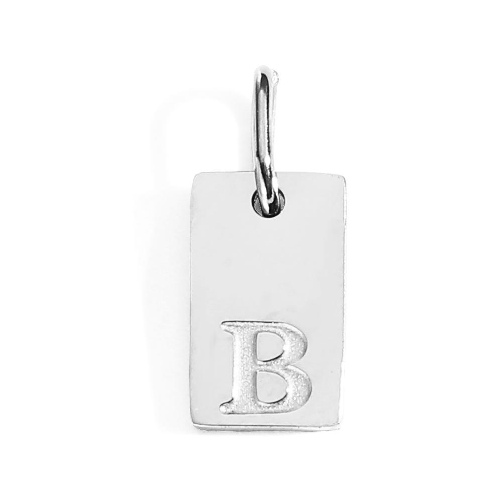 CARLIDANA Minimalist Letter Initial Jewelry Women Stainless Steel Gold Plated Rectangle Silver Color Alphabet Pendant Charm