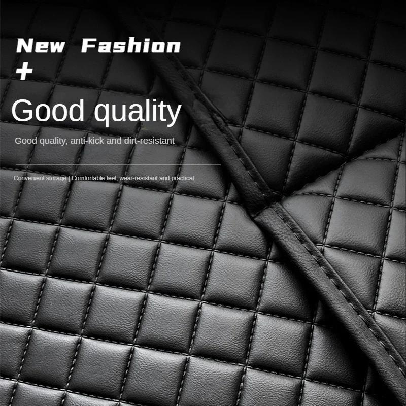 Car Anti Kicks Pad With Organizer Pocket Leather Universal Seat Back Leather Protector Cover Waterproof Backseat Child Kick Mats