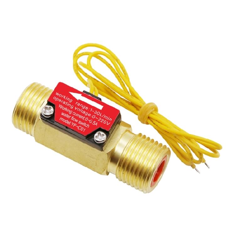 

G1/2 4 Points Copper Turbine Switch Control Flowmeter Male Thread 1.5-30L/Min 1