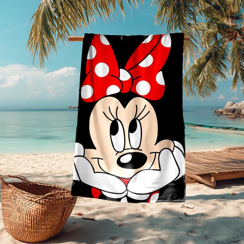 Ultra-Soft Beach Towel with Minnie Theme,Ideal for Pool - Camping, Diving - Perfect Travel Essential, Vibrant Beach Towel.